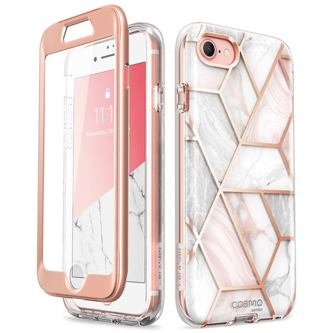 For iPhone SE 2022 Case For iPhone 7/8 Case 4.7 inch i-Blason Cosmo Full-Body Marble Bumper Cover WITH Built-in Screen Protector ► Photo 1/6