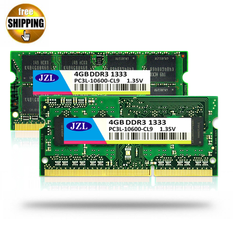 JZL 1.35V Low Voltage DDR3L 1333Mhz PC3-10600S 4GB / DDR3 PC3 10600 1333 1066 Mhz For Laptop Notebook SODIMM Ram Memory SDRAM ► Photo 1/1