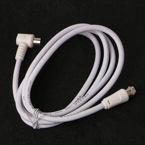 2022 9.5mm White 90 Degrees Male To F Type Male Coaxial TV Satellite Antenna Cable ► Photo 1/6