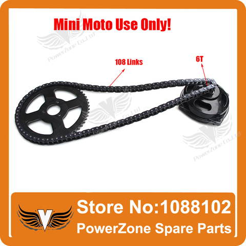 Mini Moto 47cc 49cc Drive System 108 links loops Chain with Gear Box And Rear Sprocket Fit Mini Moto Pocket Bike Free Shipping ► Photo 1/1