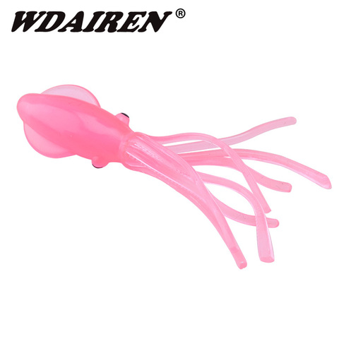 3Pcs/lot luminous Soft Bait 75mm 3.8g worms Squid fishing Lure Rubber skirt high imitation octopus Fishing tackle WD-159 ► Photo 1/5
