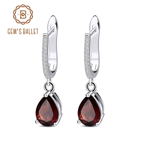Gem's Ballet 4.31Ct Natural Red Garnet Drop Earrings Solid 925 Sterling Silver Fine Jewelry For Women Gemstone Earrings ► Photo 1/6