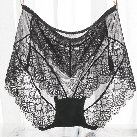 VU022 Sexy Transparent Panties Women Lace Underwear High Waist Seamless Lingerie Top Quality Breathable Briefs ► Photo 1/6