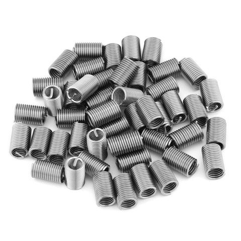 50pcs Stainless Steel M6 Thread Inserts Coiled Wire Helical Screw Thread Inserts M6 x 1.0 x 3D Fastener Hardware ► Photo 1/6