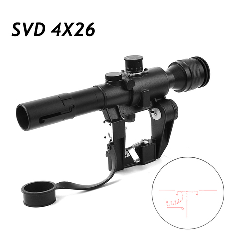 Tactical SVD 4X26 Optics Riflescope Dragunov Red Illuminated Sniper Rifle Scope Series AK Rifle Scope For Outdoor Hunting ► Photo 1/6