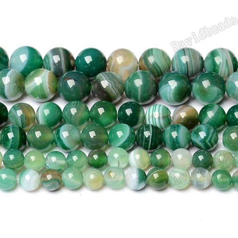 Free Shipping Natural Stone Green Stripe Agat Round Loose Beads 4 6 8 10 12MM Pick Size For Jewelry Making DIY ► Photo 1/1