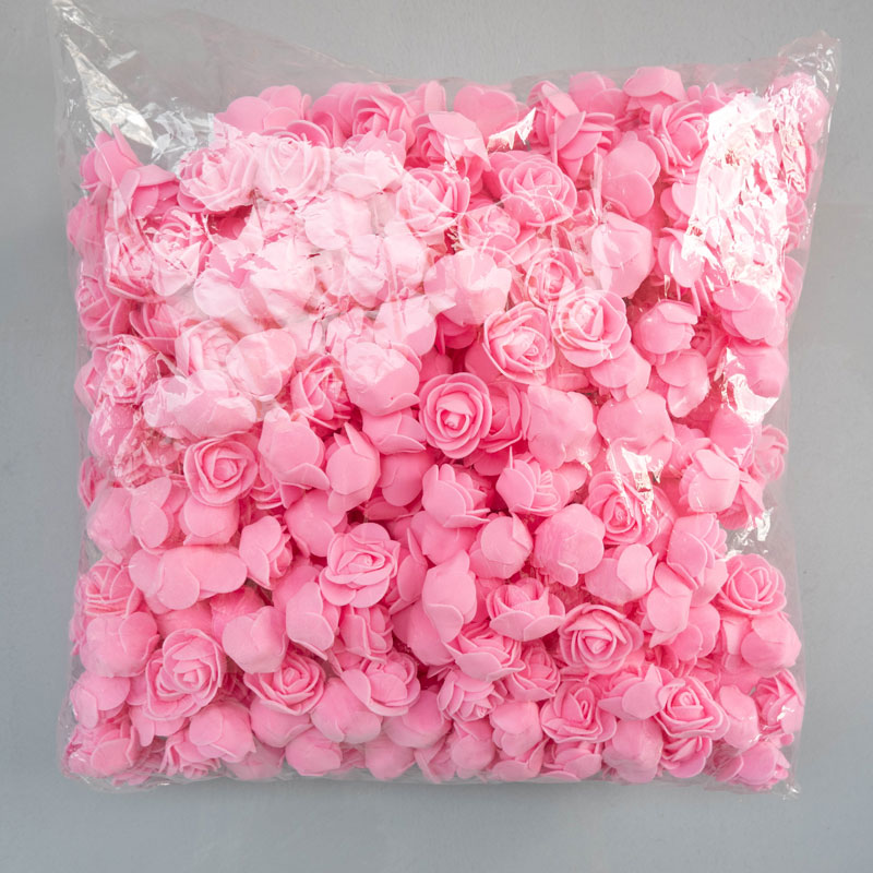 500Pcs PE Foam Rose Artificial Flower DIY Bear Doll Wedding House Decor Amid 