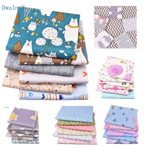 DwaIngY Printed Twill Cotton Fabric For Patchwork Cloth DIY Sewing Quilting Fat Quarters Material Baby Doll 6pcs/lot 20x25cm/pcs ► Photo 1/6