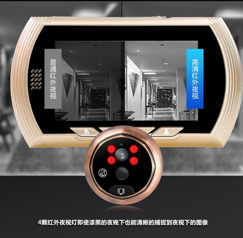 4.3 Inch 2MP 150 Degree  WIFI Doorbell Motion Detection Video Door Phone Peephole Viewer ► Photo 1/6