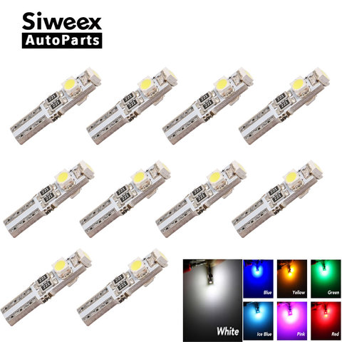 10pcs T5 LED Car Auto LED 3 led smd 3528 Wedge LED Light Bulb Lamp dash board Instrument White Pink Ice Blue Red Yellow Green ► Photo 1/6