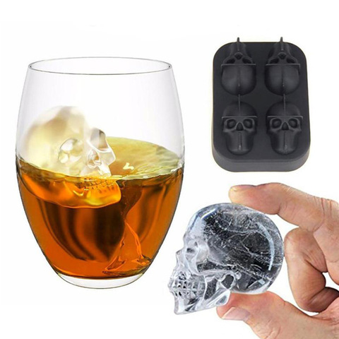 Creative Home 4-Dimensional Skull Ice Tray Cake Jelly Chocolate Mold Party Kitchen Silicone Baking Tools ► Photo 1/6