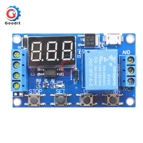DC 5V 12V 24V LED Digital Time Delay Relay Micro USB Automation Cycle Delay Timer Relay Control Off Switch Timing Delay WS16 ► Photo 1/6