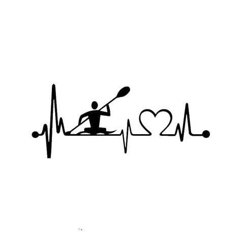 14.5cm*6cm Personality Heartbeat Lifeline Kayak Fashion Creative Car Stickers S2-0406 ► Photo 1/2