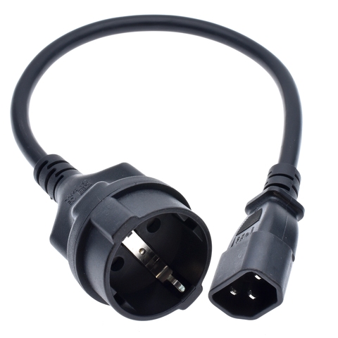 UPS/PDU Power Lead, IEC 320 C14 to CEE 7/7 European Female Schuko Socket Adapter Cable, 30CM ► Photo 1/4