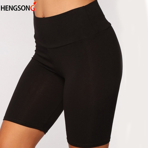 Women Thin Fitness Short Pants Casual Ladies Slim Pants High-Waist Summer Bottom Knee-Length Black Shorts Bodycon Streetwear ► Photo 1/6