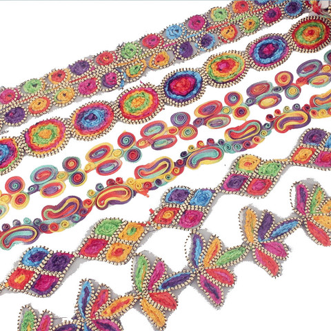 Multiple Designs High Quality 3 Yards Lace Fabric Ribbons Swiss Colorful Weaving Sewing Webbing Trim For DIY Clothing Accessory ► Photo 1/6