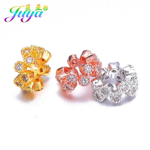 8mm Rondelle Beads Gold/Rose Gold Hollow Metal Flower Charm Spacer Beads Accessories For Women Beadwork Jewelry Making ► Photo 1/6