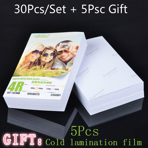 30 Sheets Glossy 4R 6inch 4x6 Photo Paper for Inkjet Printer Paper Imaging Supplies Printing Paper Photographic Color  Coated ► Photo 1/6