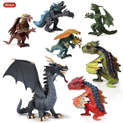 Oenux Original Simulation Savage Dinosaur Smaug Blue Dragon Phoenix Red Action Figures Pvc Lifelike Figurines Kids Toy Gift ► Photo 1/6