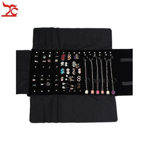 Big Sale Factory Direct Selling Multi-function Velvet Jewelry Display Necklace Ring Earring Storage Case Jewelry Roll Bag ► Photo 1/1