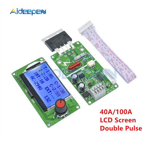 40A 100A LCD Display Digital Double Pulse Encoder Spot Welder Welding Transformer Controller Board Electric Spot Welding ► Photo 1/6