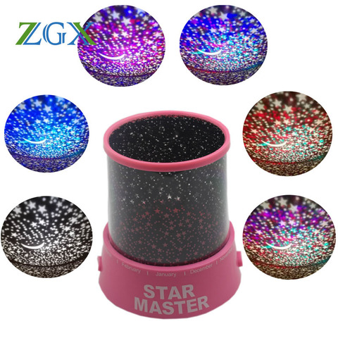 LED Night Light Projector Starry Sky Star moon Master Children Kids Baby Sleep luminaria colorful USB  Projection lamp lights ► Photo 1/6