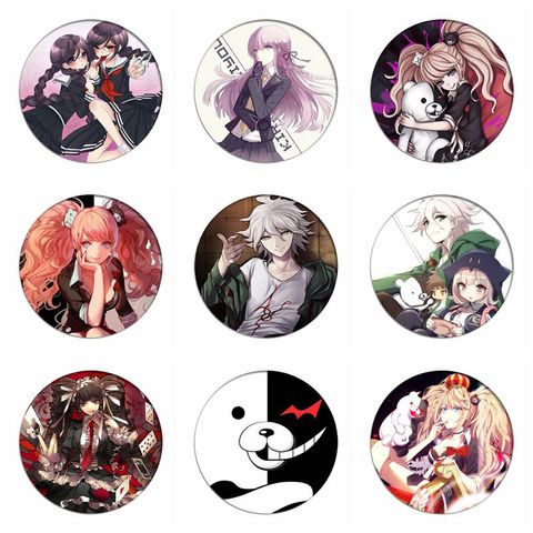 Danganronpa Kirigiri Kyouko Cosplay Badge Naegi Makoto Monokuma Brooch Bag Pins Enoshima Junko Collection Badges for Backpacks ► Photo 1/6