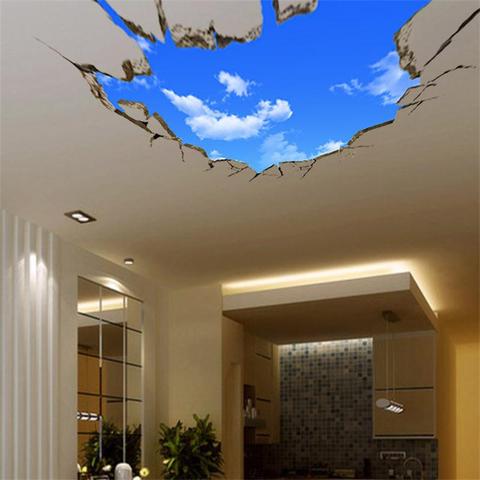 3D Blue Sky White Clouds Wall Sticker For Kids Baby Room Ceiling Roof Art Mural Home Decor Self-adhesive Floor Wall Decor Poster ► Photo 1/6