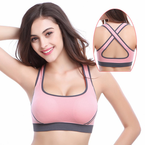 7 colors High Stretch Breathable Sports Bra Top Fitness Women Removable Padded Sport Bra for Running Yoga Gym Seamless Crop Bra ► Photo 1/6
