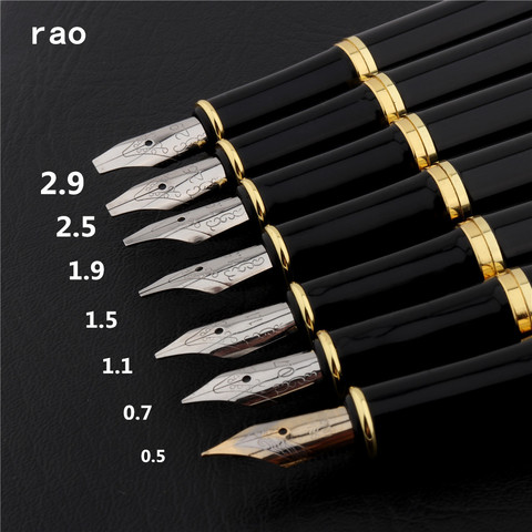 Luxury quality 389 Black 0.5/0.7/1.1/1.5/1.9/2.5/2.9mm English calligraphy Duckbill parallel Art Tibetan Arabic Fountain Pen ► Photo 1/6