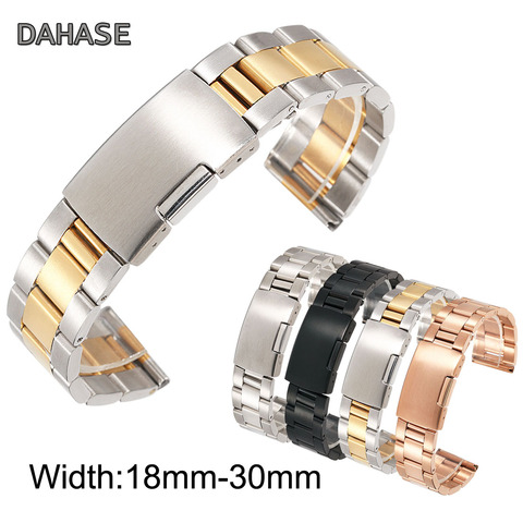 30mm 28mm 26mm 24mm 22mm 20mm 18mm Stainless Steel Watch Band Solid Classic Metal Wristband for Smart Watch Strap Men Women ► Photo 1/6