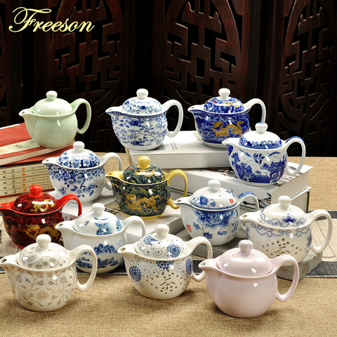 Retro Chinese Kung Fu Ceramic Teapot with Strainer Handmade Dragon Flower Puer Tea Pot 350ml Porcelain Samovar Kungfu Teaware ► Photo 1/6
