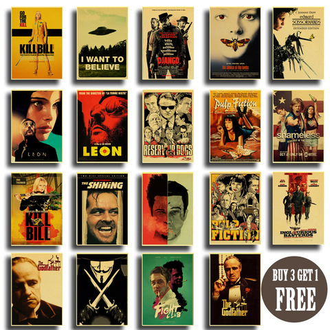 Vintage Poster classic movie Pulp Fiction / Kill Bill/Fight Club poster Retro kraft paper posters decorative art painting ► Photo 1/6