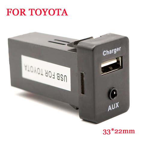 Car Interface USB Charger Connector Adapter and Aux Audio Input for TOYOTA Corolla Auris Levin Camry Reiz RAV4 for xiaomi ► Photo 1/6