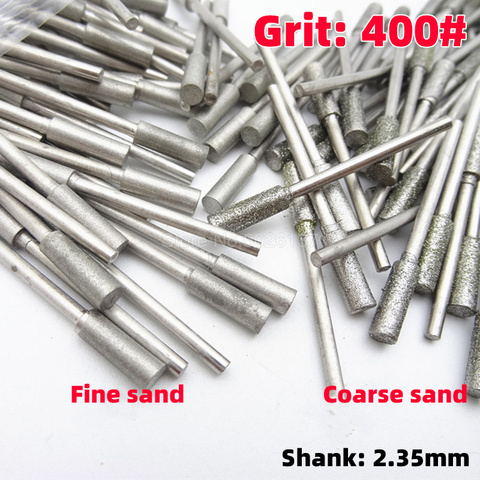 1x 2.35mm Shank Diameter Cylindrical Graphite Rod Polished Diamond Grinding Needle Carving Coated Burr Chainsaw Sharpener Stone ► Photo 1/3