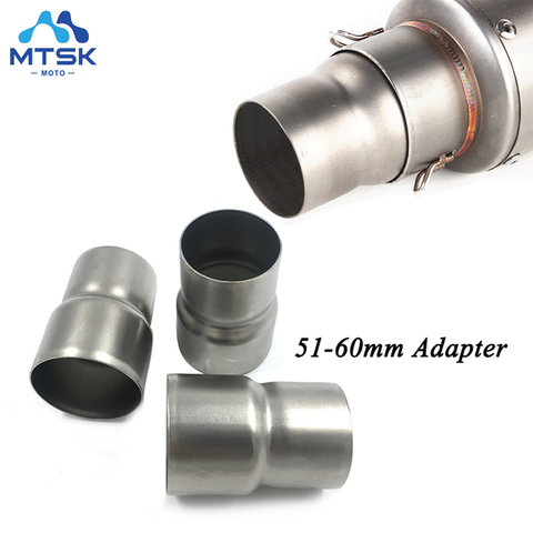 Motorcycle 60 or51mm Motocross Exhaust Adapter Exhaust Pipe Connector Stainless Steel 51-60mm Adapter Car Accessories Universal ► Photo 1/6