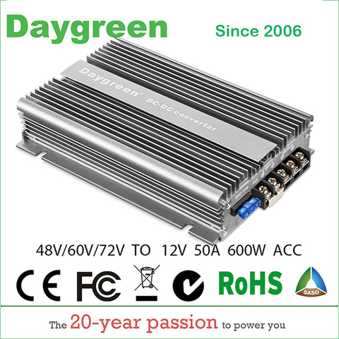 2022 Newest 40-90V TO 12V 50A (48V to 12V, 60V to 12V, 72V to 12V 50A) 600W DC DC Step Down Converter With ACC Reducer CE RoHS ► Photo 1/1