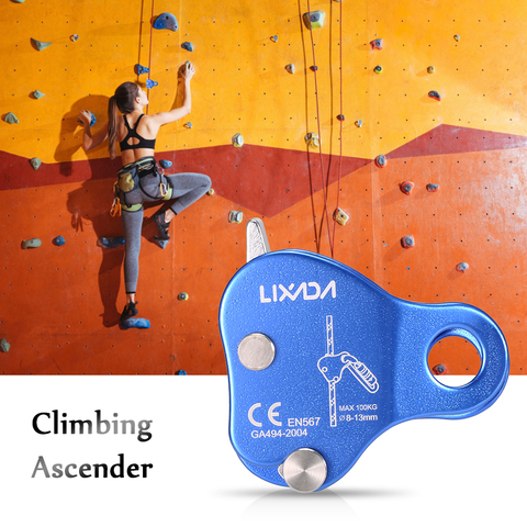 Climbing Protective Ascender 220LB Climbing Ascender Belay Device Rope Grip Wiregate Carabiner Snag Rigging Rope Tool ► Photo 1/6