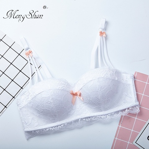 women bra New lace rimless bra Small chest half cup Butterfly-knotted underwear Comfortable and breathable lingerie femme ► Photo 1/5