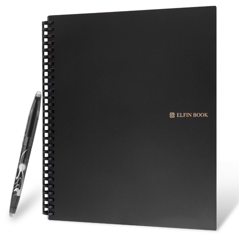 Elfinbook 2.0 Smart Reusable Erasable Notebook Microwave Wave Cloud Erase Notepad Note Pad Lined With Pen ► Photo 1/6