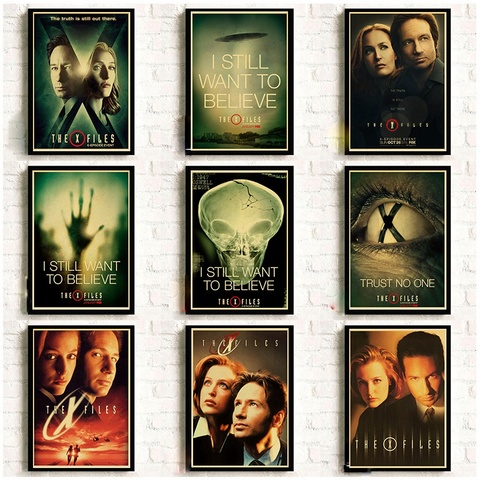 The X-Files Posters Alien UFO TV Series Retro Kraft Paper Posters Wall Decorative Picture For Room Wall stickers ► Photo 1/6