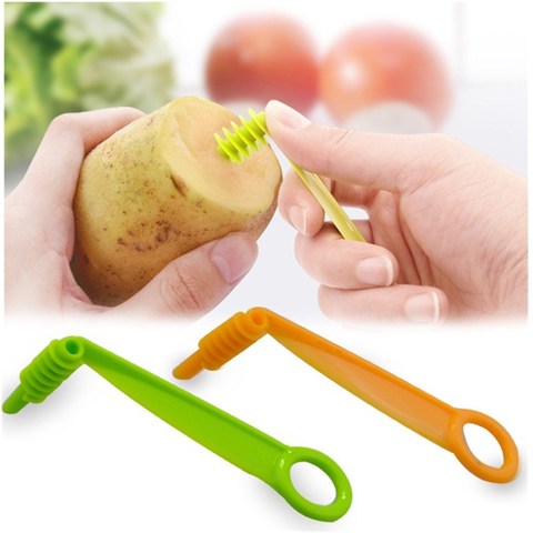 1pc Stainless Steel Tornado Potato Slicer Manual Vegetable Cutter Hand  Crank Spiral Potato Chips Making Tool For Kitchen