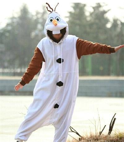 Kigurumi Anime Olaf Adult Snowman Costume Pajamas Cosplay Jumpsuit Adult Onesie Pyjamas Romper Party pijama masculino ► Photo 1/4
