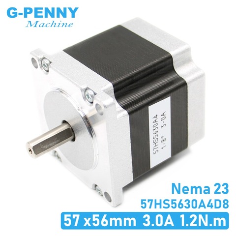 Stepper motor 57x56 D=8mm NEMA23 4 wires 3A 1.26N.m stepping motor 180Oz-in NEMA 23 for CNC engraving milling machine 3D printer ► Photo 1/6