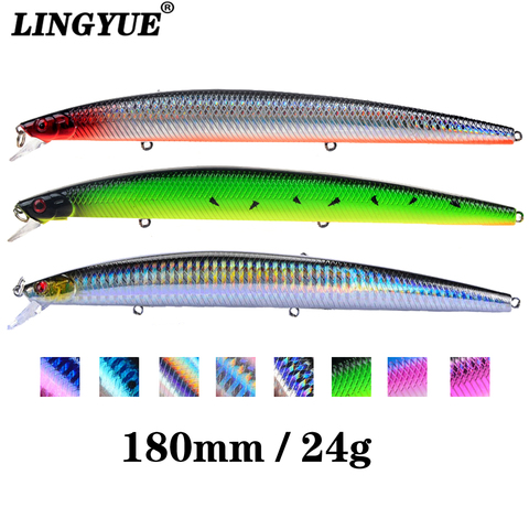 LINGYUE Minnow Fishing Lure 18cm 24g Hard Wobblers Crankbait 3D Eyes Bait Artificial Trout Pike Carp Fishing ► Photo 1/6