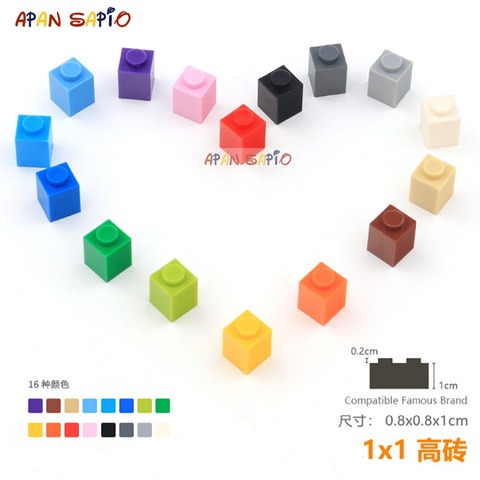 45pcs/lot DIY Blocks Building Bricks Thick 1X1 Educational Assemblage Construction Toys for Children Size Compatible With lego ► Photo 1/6
