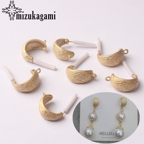 Zinc Alloy Golden 3D Moon Earrings Base Earrings Connector 8*16mm 6pcs/lot For DIY Fashion Earrings Making Accessories ► Photo 1/6