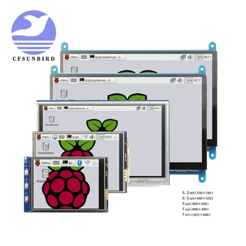 Raspberry pi 3.2/3.5/5/7 inch touch LCD display module Support Raspberry Pi 2/3 B+ ► Photo 1/1