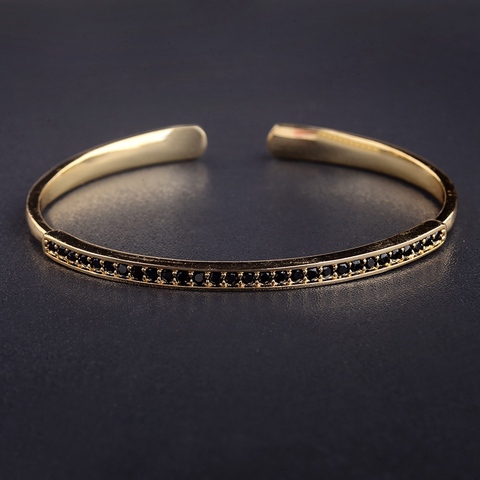 Amader Micro-Inlaid Zircon Copper Bracelet Bangles Luxury Gold Cuff Bracelet For Women Cuff Bangles Jewelry Gift Girls Dropshipp ► Photo 1/6
