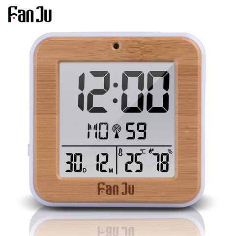 Digital Desk Alarm Clock Weather Thermometer LED Temperature Humidity Monitor